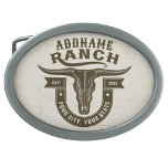 Personalized NAME Bull Steer Skull Western Ranch Gesp<br><div class="desc">Personalized NAME Cowboy Bull Steer Skull Western Ranch -  Customize with your Name or Custom Text!  *Expanded License PO 8/21/23*</div>