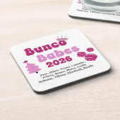 Personalized Name Bunco Babes Bier Onderzetter (Linkerzijde)