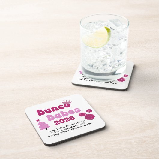 Personalized Name Bunco Babes  Bier Onderzetter (Rechterzijde)
