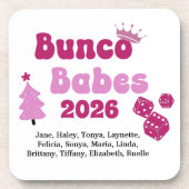 Personalized Name Bunco Babes  Bier Onderzetter (Voorkant)