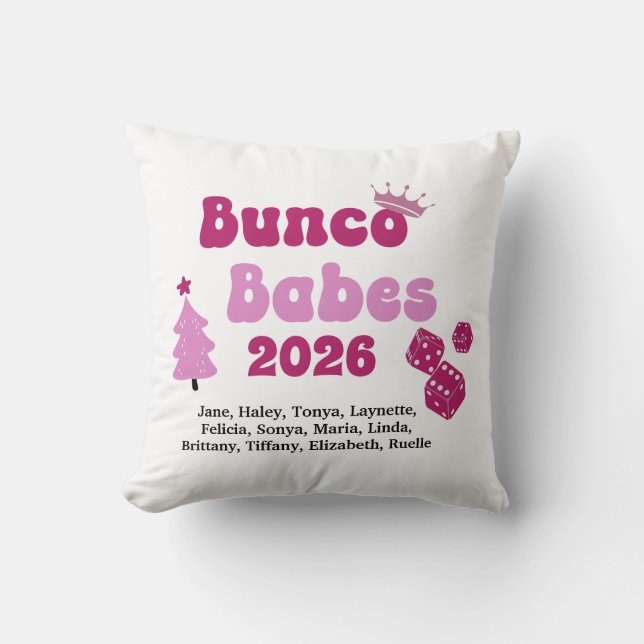 Personalized Name Bunco Babes  Kussen (Voorkant)
