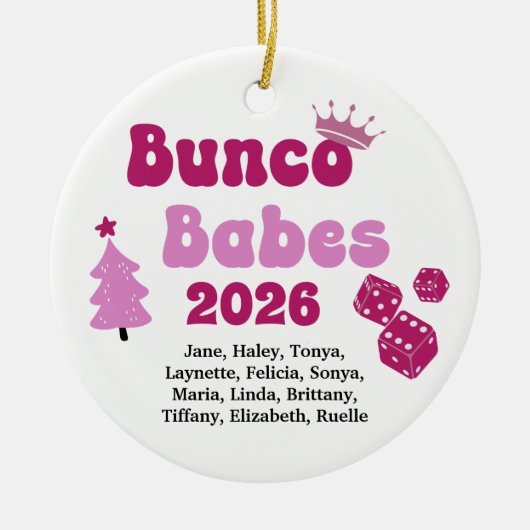 Personalized Name Bunco Babes Ornament (Voorkant)