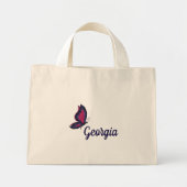 Personalized name butterfly modern geometry design mini tote bag (Voorkant)