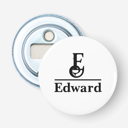 Personalized Name  Button Flesopener (Voorkant)