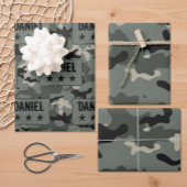 Personalized Name Camouflage Inpakpapier Vel