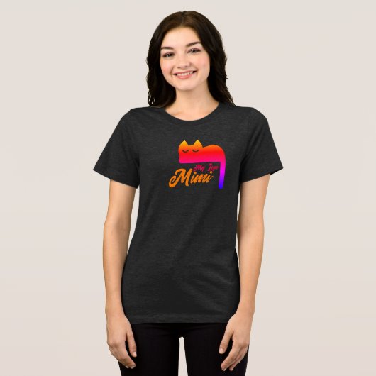 Personalized Name cat ,Cute Rainbow Graphic Pet Tri-Blend Shirt (Voorkant volledig)