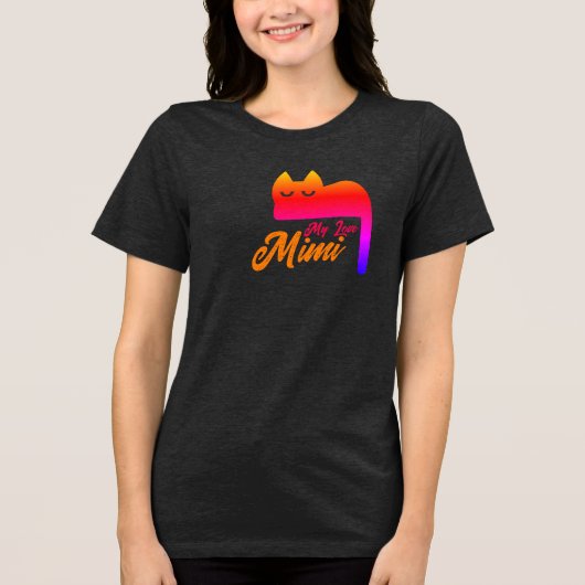 Personalized Name cat ,Cute Rainbow Graphic Pet  Tri-Blend Shirt (Voorkant)