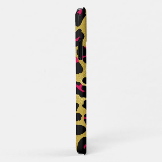 Personalized Name Chic Gold Glitter Black Leopard  Case-Mate iPhone Case (Achterkant/rechts)