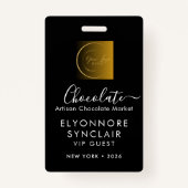 Personalized Name Chocolate Festival VIP Pass  Badge (Voorkant)