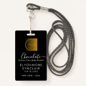 Personalized Name Chocolate Festival VIP Pass Badge (Voorkant met draagriem)