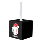 Personalized Name Christmas Baseball Santa Hat Decoratie (Achter hoekig)