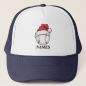 Personalized Name Christmas Baseball Santa Hat Trucker Pet (Voorkant)