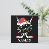 Personalized Name Christmas Hockey Xmas Santa Hat Kaart (Staand voorkant)