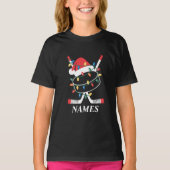 Personalized Name Christmas Hockey Xmas Santa Hat T-shirt (Voorkant)