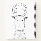 Personalized Name Christmas Reindeer Playful Art Notitieboek (Achterkant)