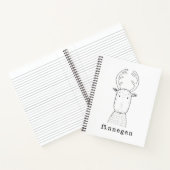 Personalized Name Christmas Reindeer Playful Art Notitieboek (Binnen)