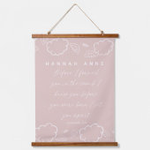Personalized Name Cloud Jeremiah 1:5 Nursery pink Hangend Wandkleed (Voorkant)