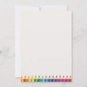 Personalized Name Colorful Pencils Teacher's Notitiekaartje (Achterkant)