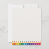 Personalized Name Colorful Pencils Teacher's Notitiekaartje (Achterkant)