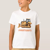 Personalized Name Construction Vehicle Bulldozer  T-shirt (Voorkant)