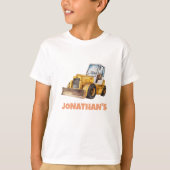 Personalized Name Construction Vehicle Bulldozer T-shirt (Voorkant)
