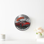 Personalized Name Corvette Garage Clock Ronde Klok (Huis)