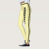 Personalized Name Cream And Black Stripes Fun Gift Leggings (Links)