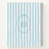 Personalized Name Custom Blue Ribbon  Elegant Notitieboek (Achterkant)