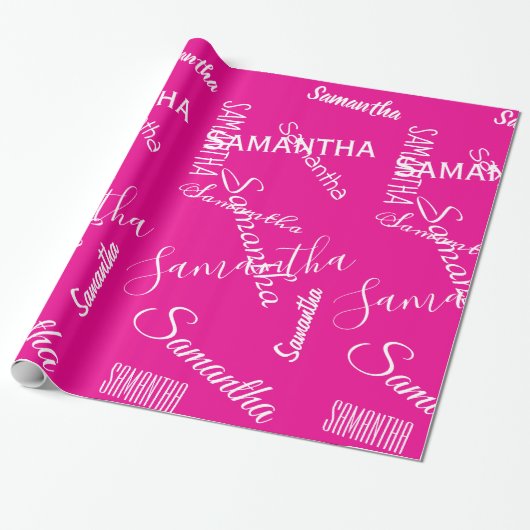 Personalized Name Custom  Cadeaupapier (Uitgerold)