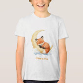 Personalized Name Cute Baby Fox 1st Birthday Toddl Tri-Blend Shirt (Voorkant)