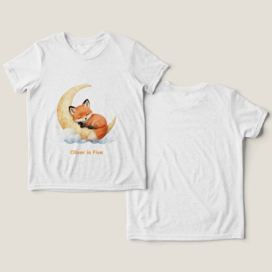 Personalized Name Cute Baby Fox 1st Birthday Toddl Tri-Blend Shirt (Ontwerp Voorkant & Achterkant)