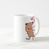 Personalized Name Cute Bear Couple Mug Koffiemok (Voorkant rechts)