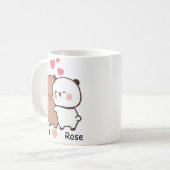 Personalized Name Cute Bear Couple Mug Koffiemok (Voorkant links)