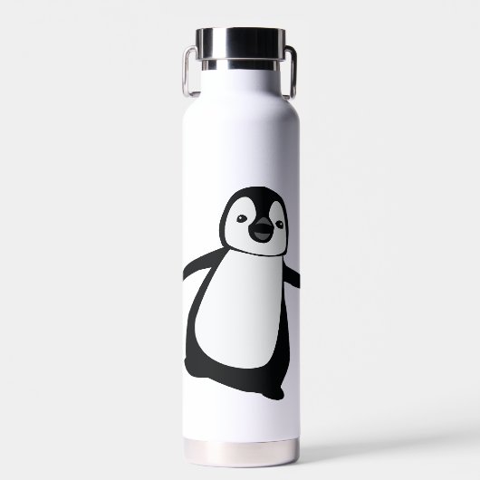 Personalized Name Cute Peeking Penguin Waterfles (Voorkant)