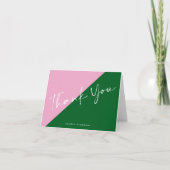 Personalized Name Cute Preppy Pink and Green  Bedankkaart (Voorkant)