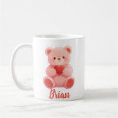 Personalized Name Cute Teddy Bear Koffiemok (Links)