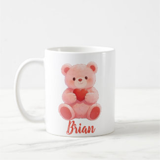 Personalized Name Cute Teddy Bear Koffiemok