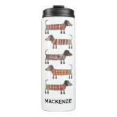 Personalized Name Dachshund Wiener Sausage Dog Thermosbeker (Voorkant)