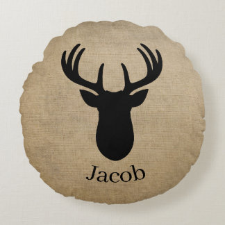 Personalized Name Deer Rond Kussen