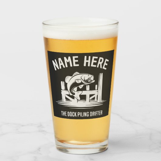 Personalized Name Dock Shadow Bass Glas (Voorkant gevuld)