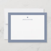 Personalized Name Dusty Blue Heart Notitiekaartje (Voorkant)