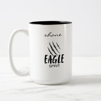Personalized Name Eagle Claw Eagle Spirit Tweekleurige Koffiemok