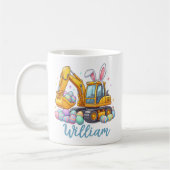Personalized Name Easter Excavator Mug for Kids Koffiemok (Links)
