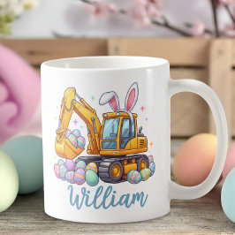 Personalized Name Easter Excavator Mug for Kids Koffiemok