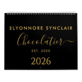 Personalized Name Est Date Chocolatier Business Kalender (Hoes)