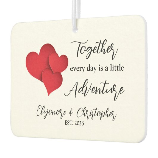 Personalized Name Est Together Every Day Adventure Luchtverfrisser (Links)