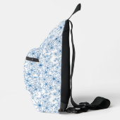 Personalized Name Feminine Blue Floral Pattern Sling Bag (Rechts)