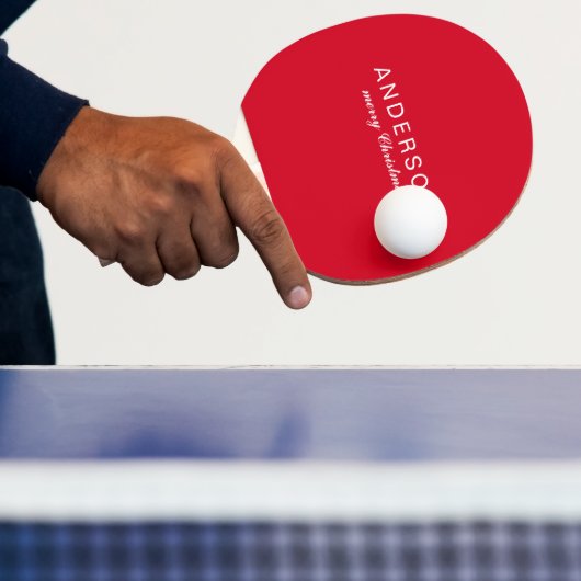 Personalized Name Festive Merry Christmas Tafeltennisbatje (Insitu)