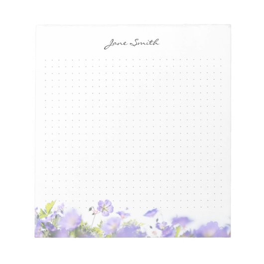 Personalized name floral aesthetic dot Grid Notitieblok (Voorkant)