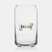 Personalized name floral birds blikvorm glas (Achterkant)